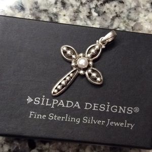 Silpada Silver and Pearl Cross Pendant